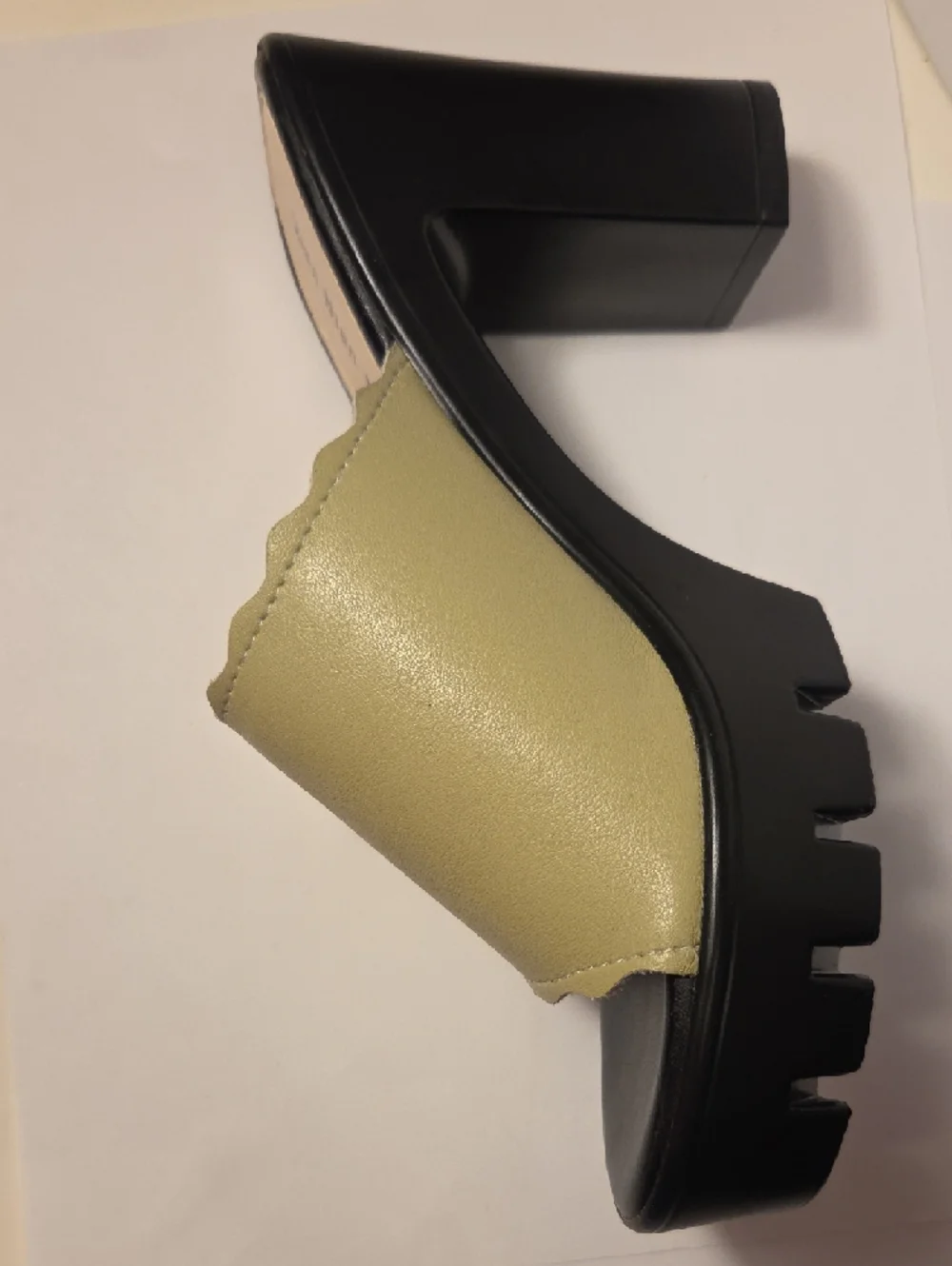 Olive Green Open-Toe Mule Heels - Picture 4 of 5